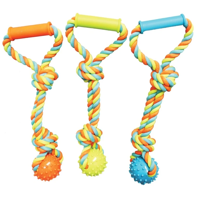 Wb15520 Dog Toy, 15 In Tug Spike Ball With Rope, Thermoplastic Rubber