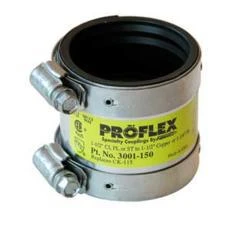 Proflex Shielded Transition Coupling 2" Cast Iron, Plastic, Steel To 2" Copper