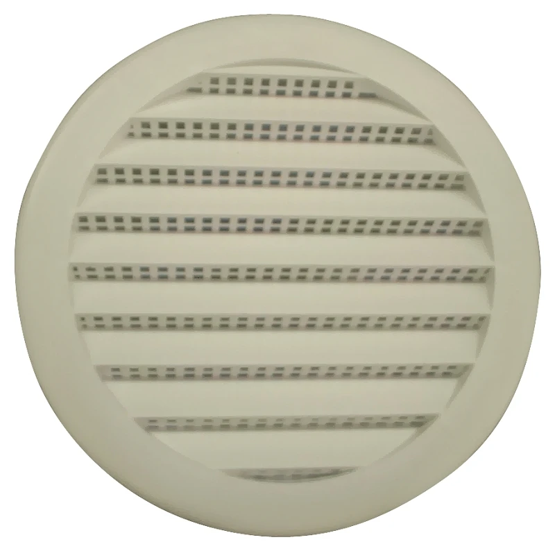 Plw100 4 Inch Round White Plastic Louver With Insect Screen