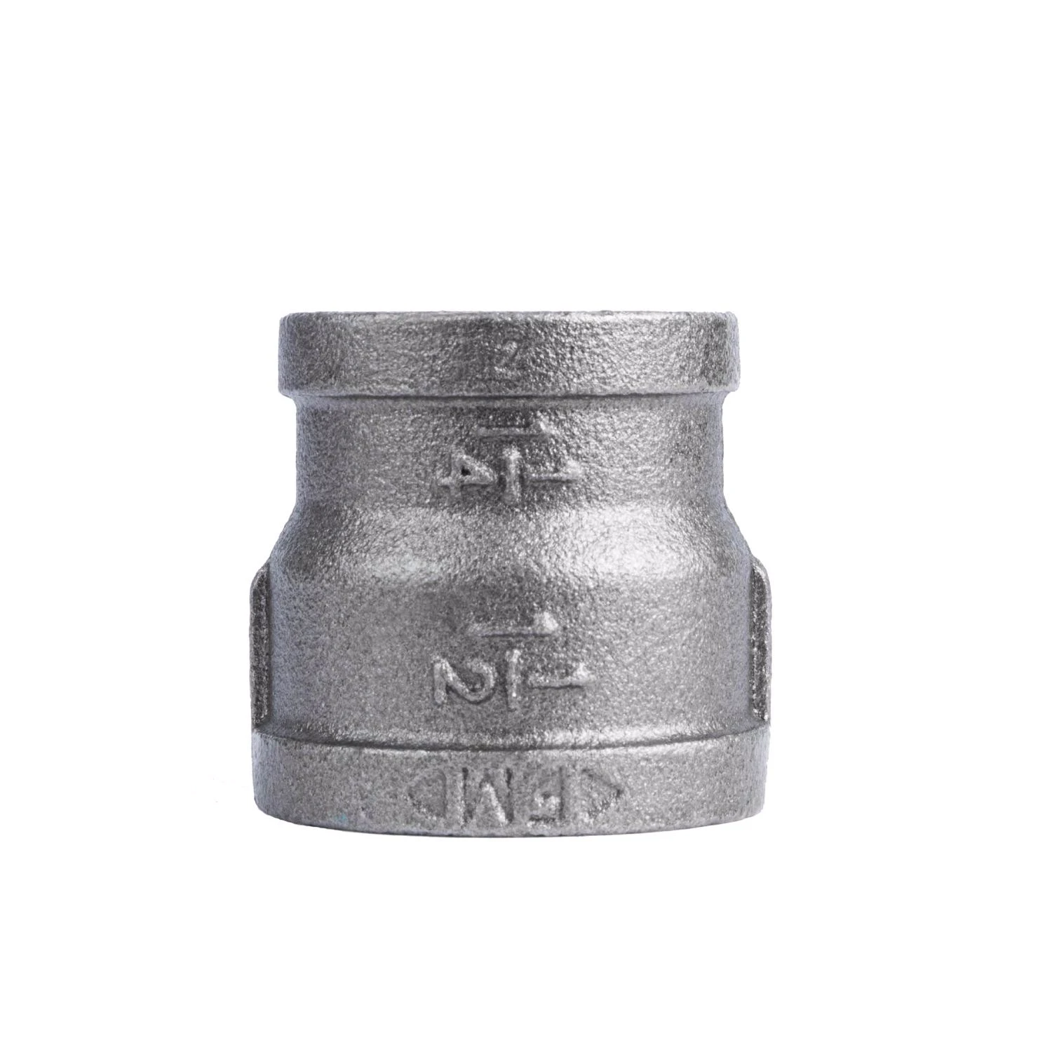 1 and 1/2 Inch by 1 and 1/4 Inch Black Pipe Reducing Coupling