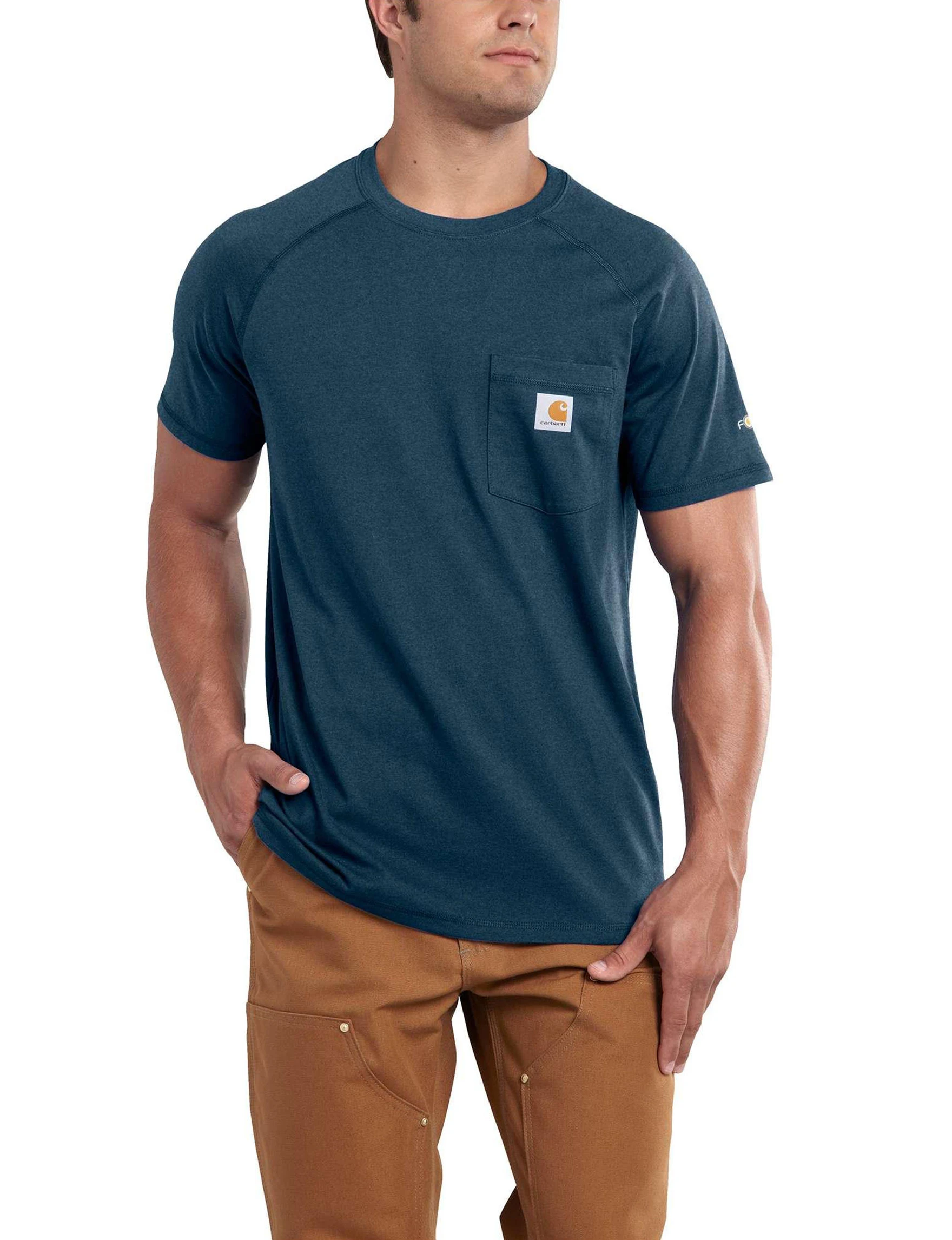 Men's Force Delmont Regular Large Light Huron Heather Cotton Short Sleeve T-shirt