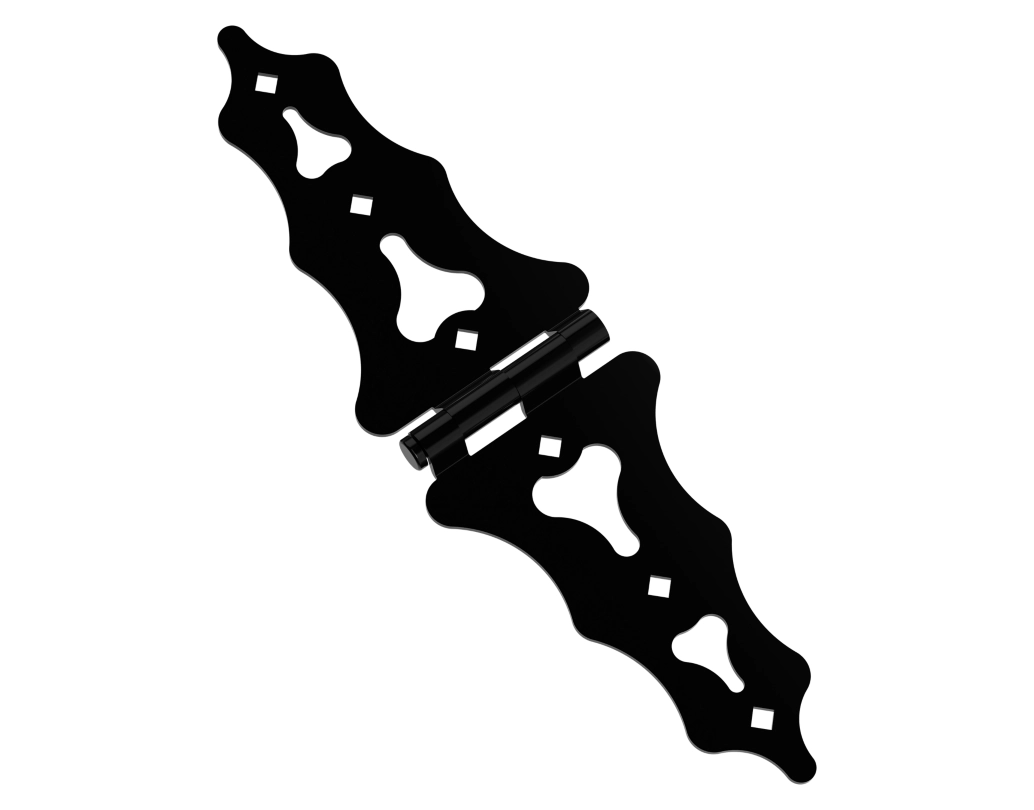 National Hardware 11.84 in. L Black Steel Ornamental Strap Hinge 1 pk