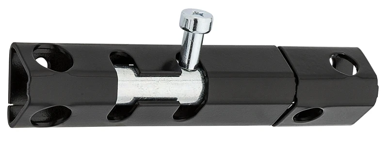 Lockable Security Bolt, Black, 6 In.