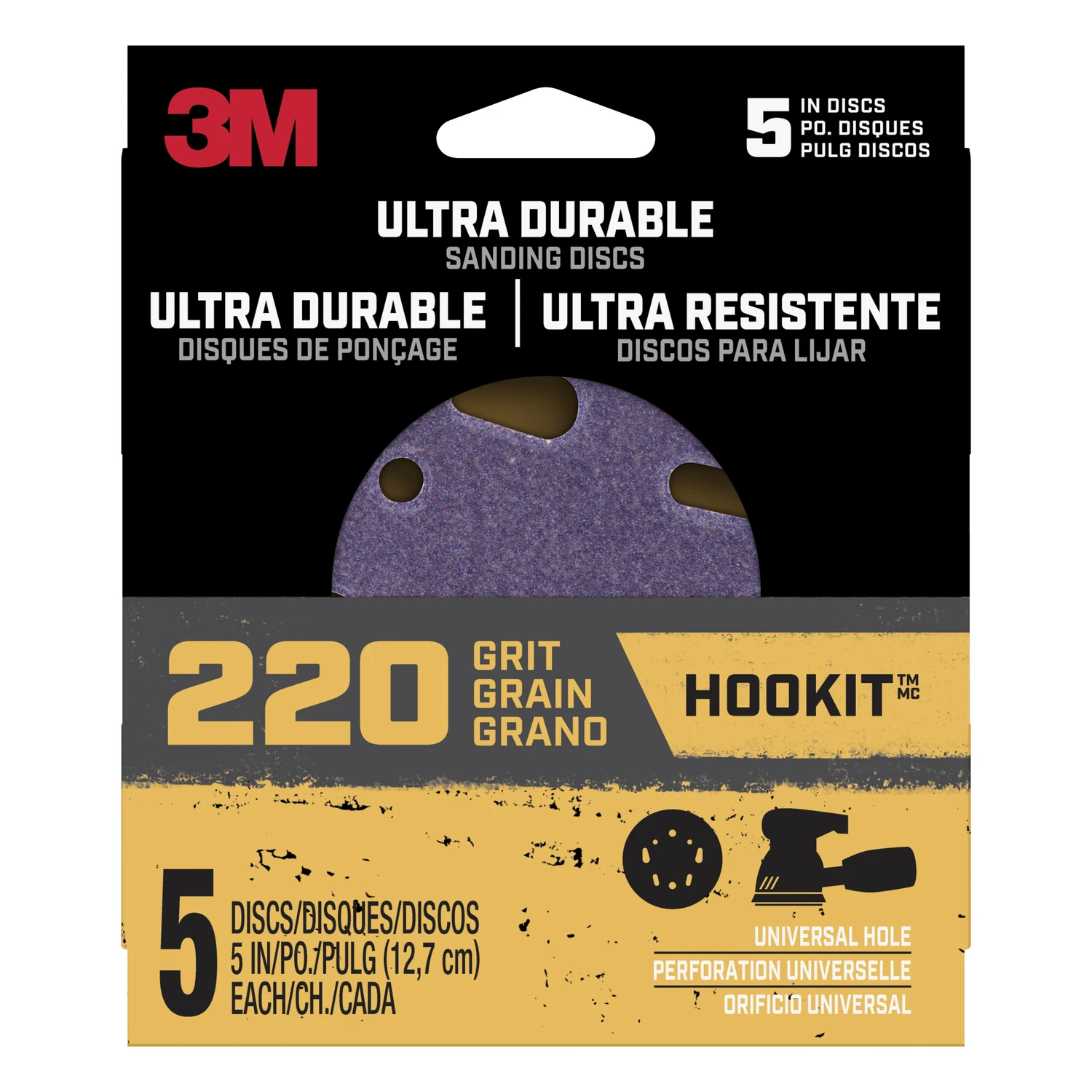 Sanding Discs, 220-Grit, 5 In., 5-Pk.