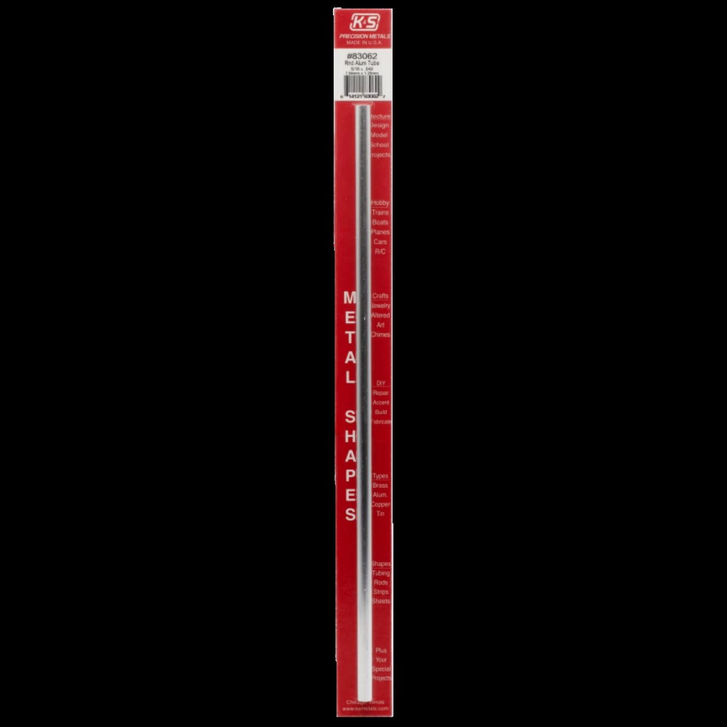 K&S 5/16 in. D X 12 in. L Round Aluminum Tube