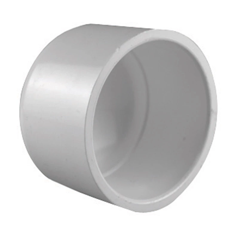 Schedule 40 PVC Pressure Pipe Cap, White, 2 In.