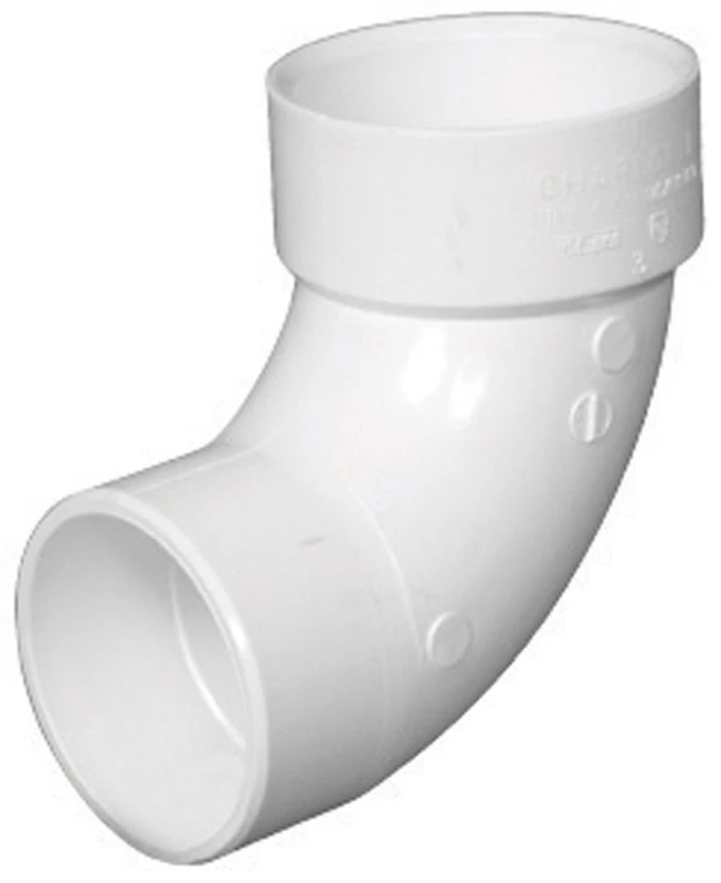 Schedule 40 DWV Sanitary 90-Degree Street Elbow, PVC, 3 In.