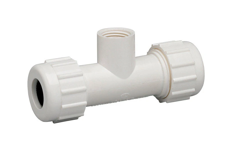 Schedule 40 3/4 In. Compression Pvc Tee With Female Threaded Branch