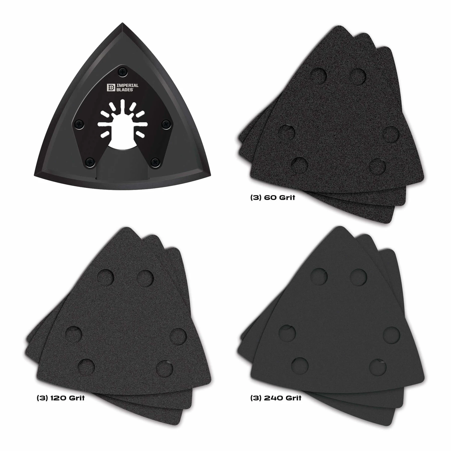 Imperial Blades One Fit 3-1/2 in. 31 Triangular Sanding Set 10 pc