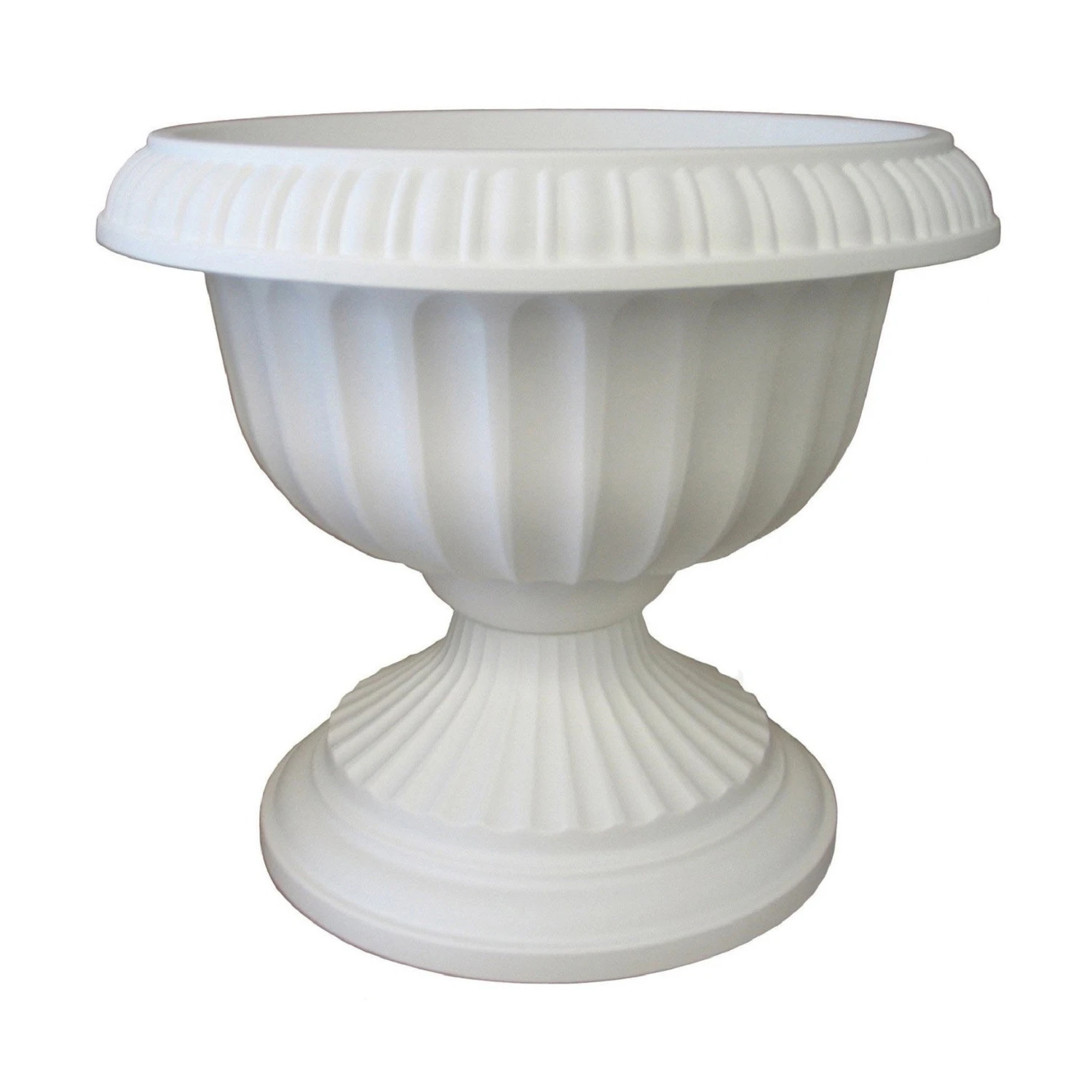 18 In. H X 17.8 In. D Plastic Grecian Urn Flower Pot - Casper White