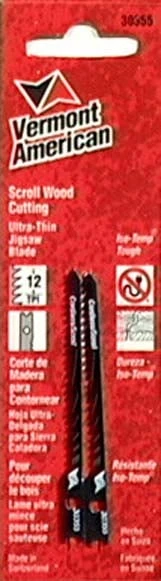 30355 12 Tpi Carbon U-shank Cordless Wood Jig Saw Blade, 2-pack