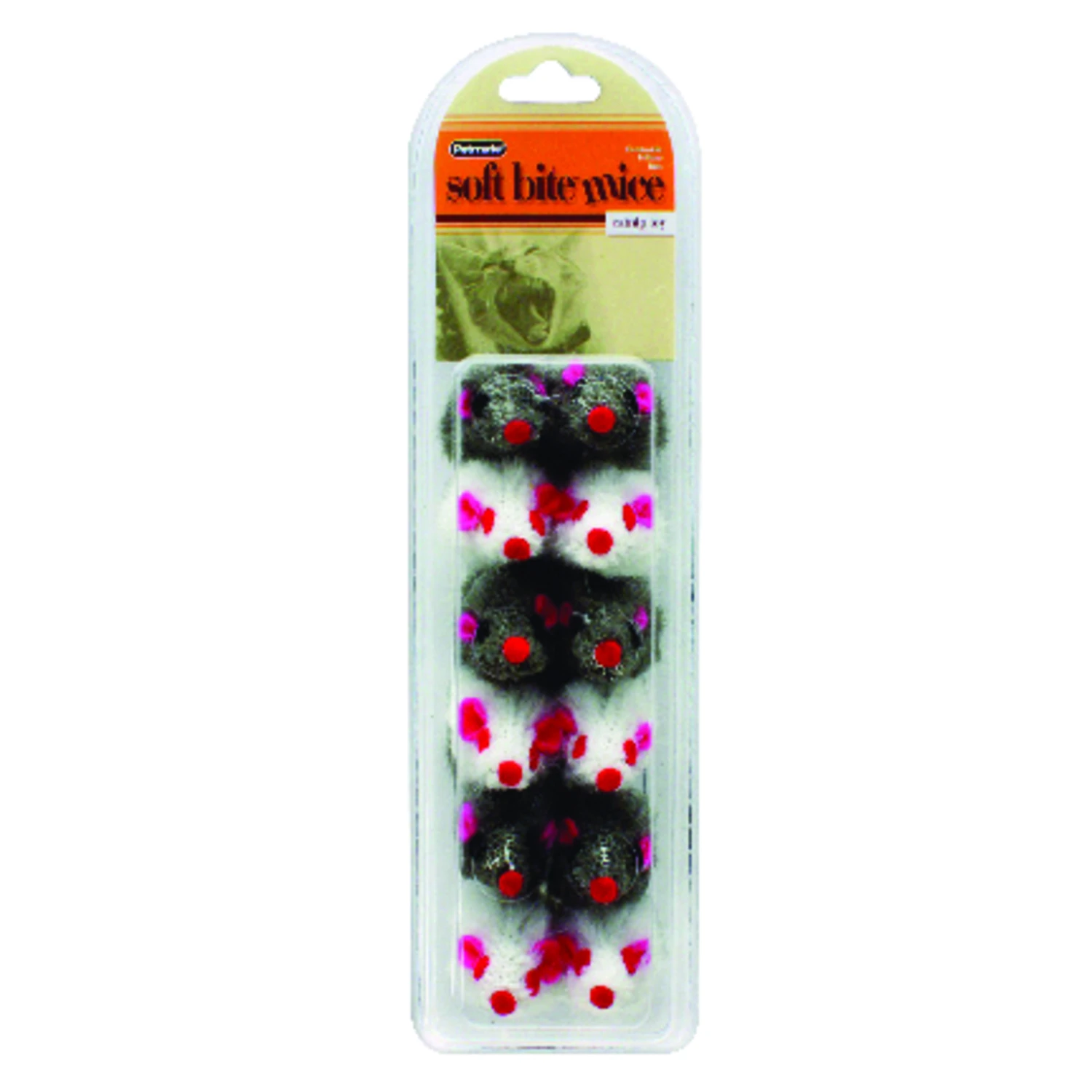Petmate Assorted Softbite Fur Mice Plush Catnip Toy Small