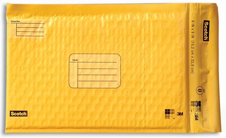 Poly Bubble Mailer, 6 x 9.25 In., 4-Pk.