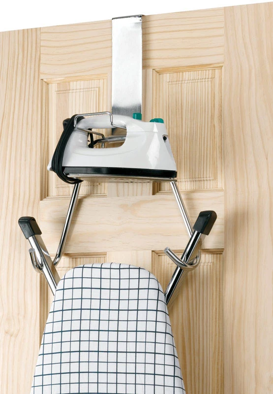 14 In. H Over The Door Ironing Board Holder - Chrome Steel