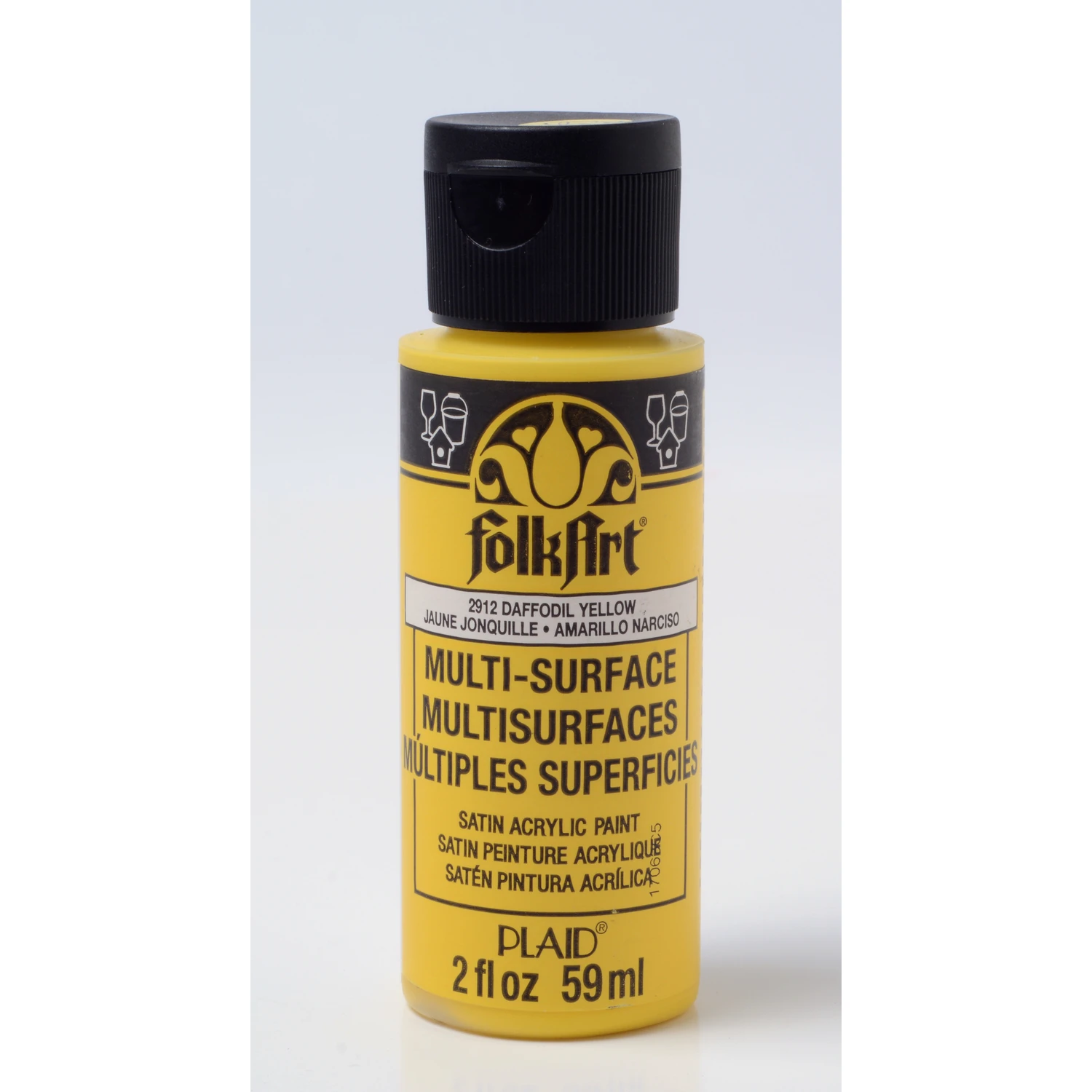 Folkart Satin Daffodil Yellow Multi-surface Hobby Paint 2 Oz