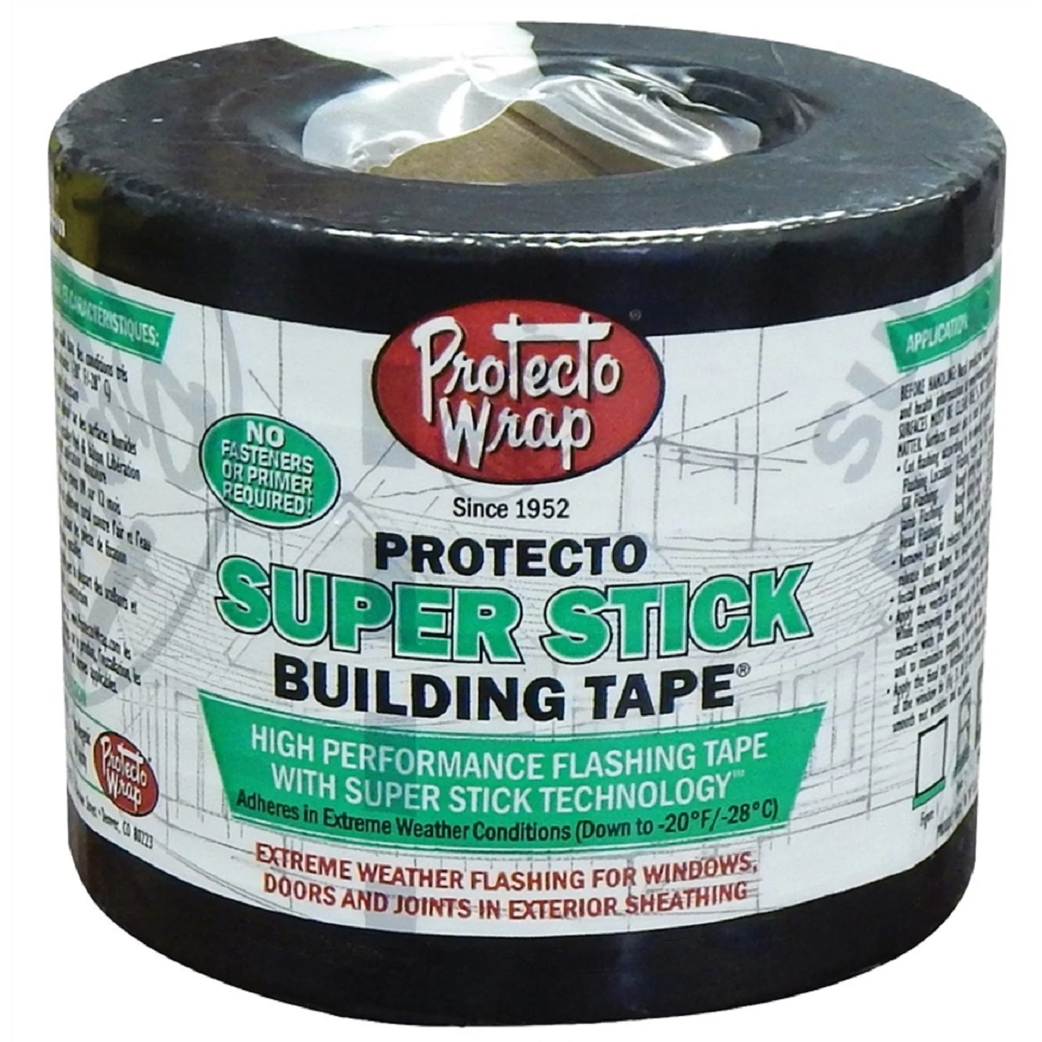 Super Stick 6 In. W X 75 Ft. L Synthetic Flashing Tape Black