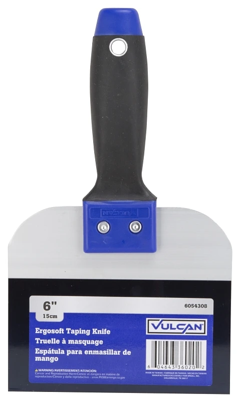 36020 Ergonomic Drywall Taping Knife, 6 In L X 3-1/8 In W, Steel Blade