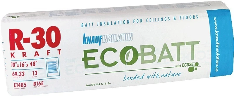 R-30 Kraft Faced Fiberglass Insulation Batt 16 In. X 48 In. - Eco-friendly