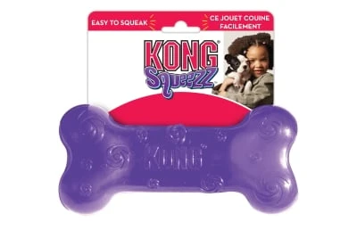 Squeezz Bone Dog Toy, Large, Assorted Colors For Playtime Fun
