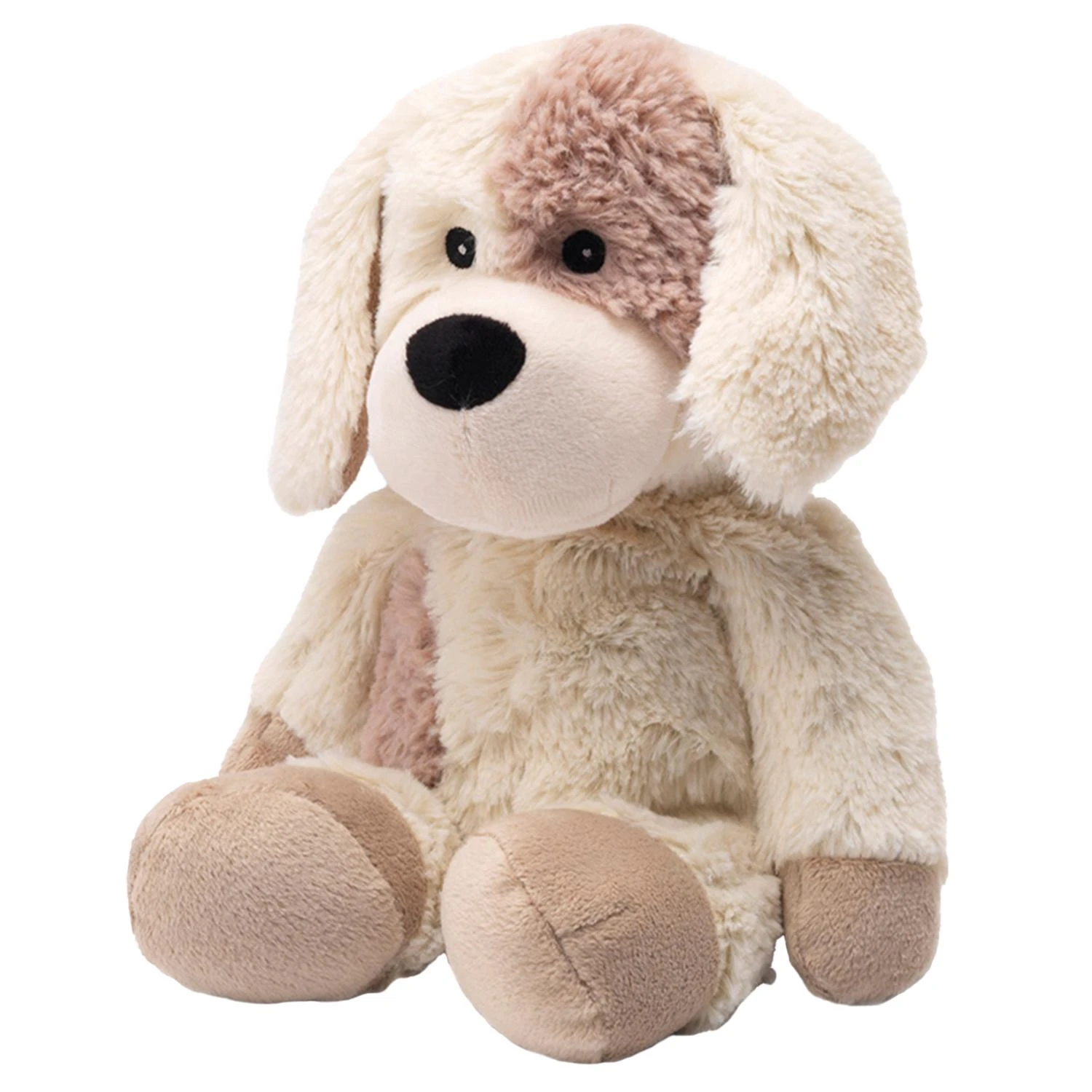 Microwavable Plush Puppy Stuffed Animal, Brown/white, 13 Inches