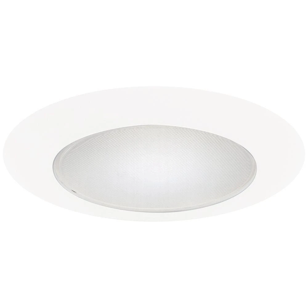 70p 6 Inch White Recessed Ceiling Light Trim With Albalite Glass Lens