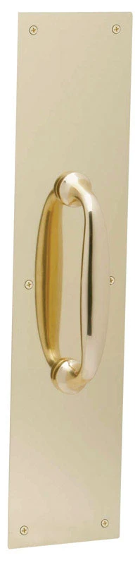 H.b. Ives 15 In. L Bright Brass Pull Plate With Heavy Duty Mount