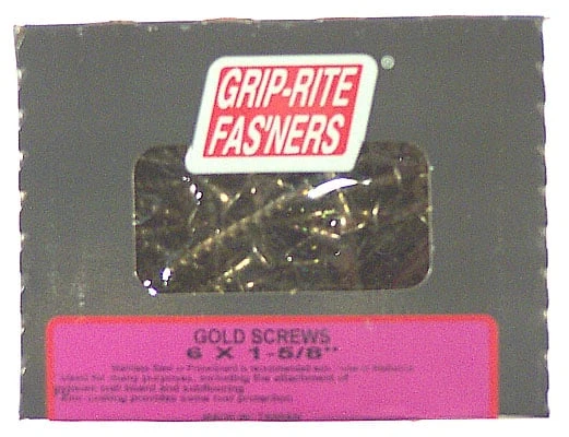 Wood Screws, Phillips Head, Gold, 1-5/8-In. x #6, 1-Lb.