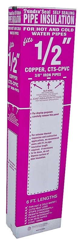 Tundra 3/8 In. Wall Semi-Slit Polyolefin Pipe Insulation Wrap, 1/2 In. x 6 Ft. 