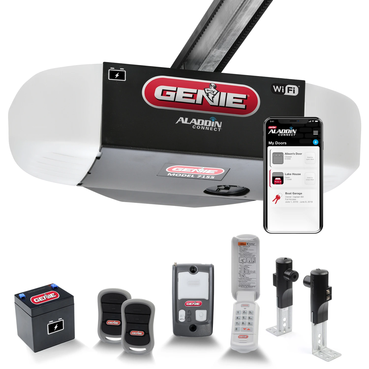Stealthdrive Connect 1-1/4 Hp Smart Belt Drive Garage Door Opener With Battery Backup