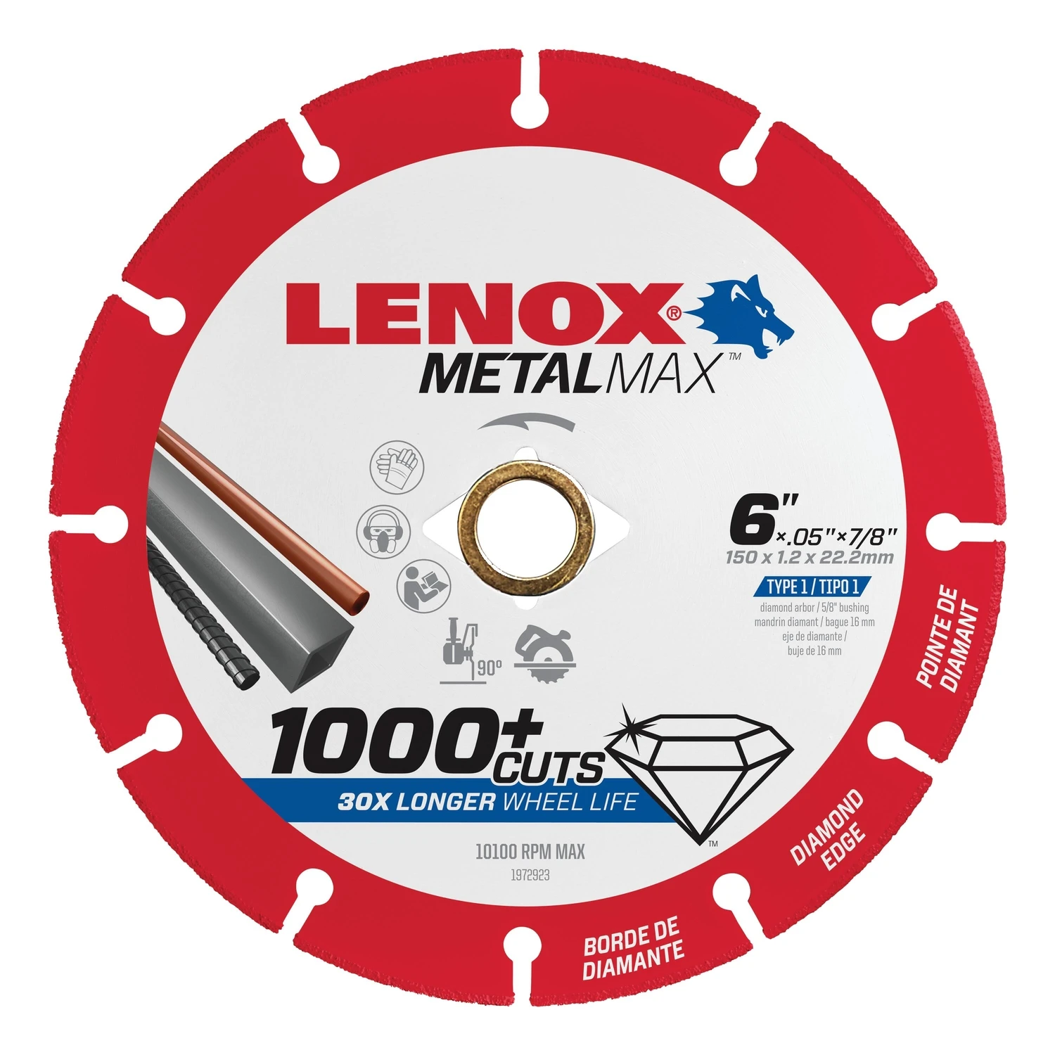 Metalmax 6 In. Diamond Cut-off Blade With 7/8 In. Arbor For Metal Cutting