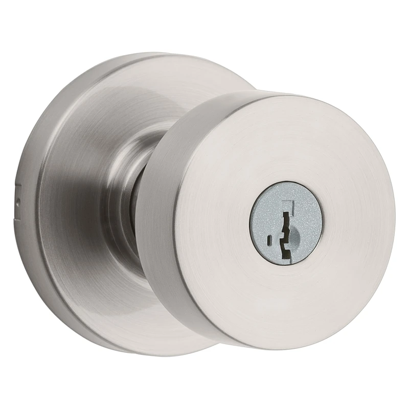 Signature Series Pismo Satin Nickel Entry Knob Lockset with Smart Key Rekeying