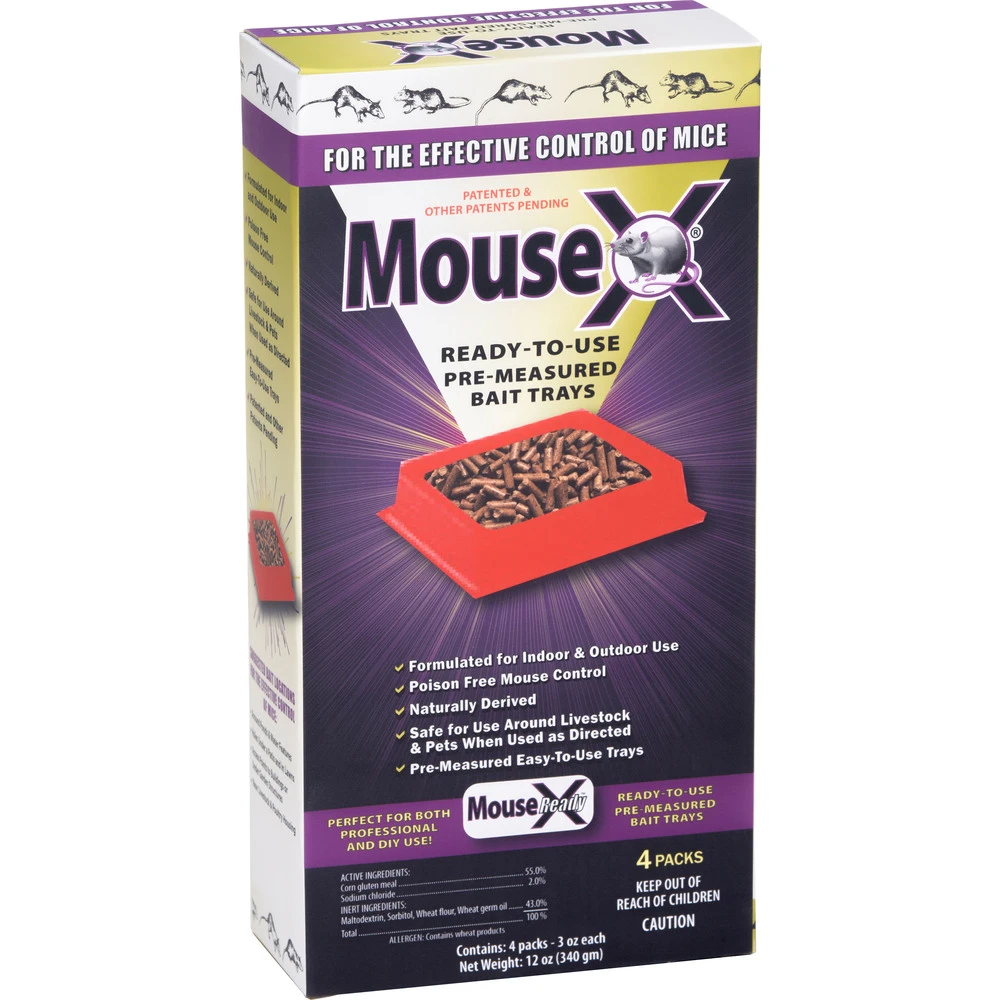 MouseX Disposable Mouse Pre-Measured Bait Tray (4-Pack)