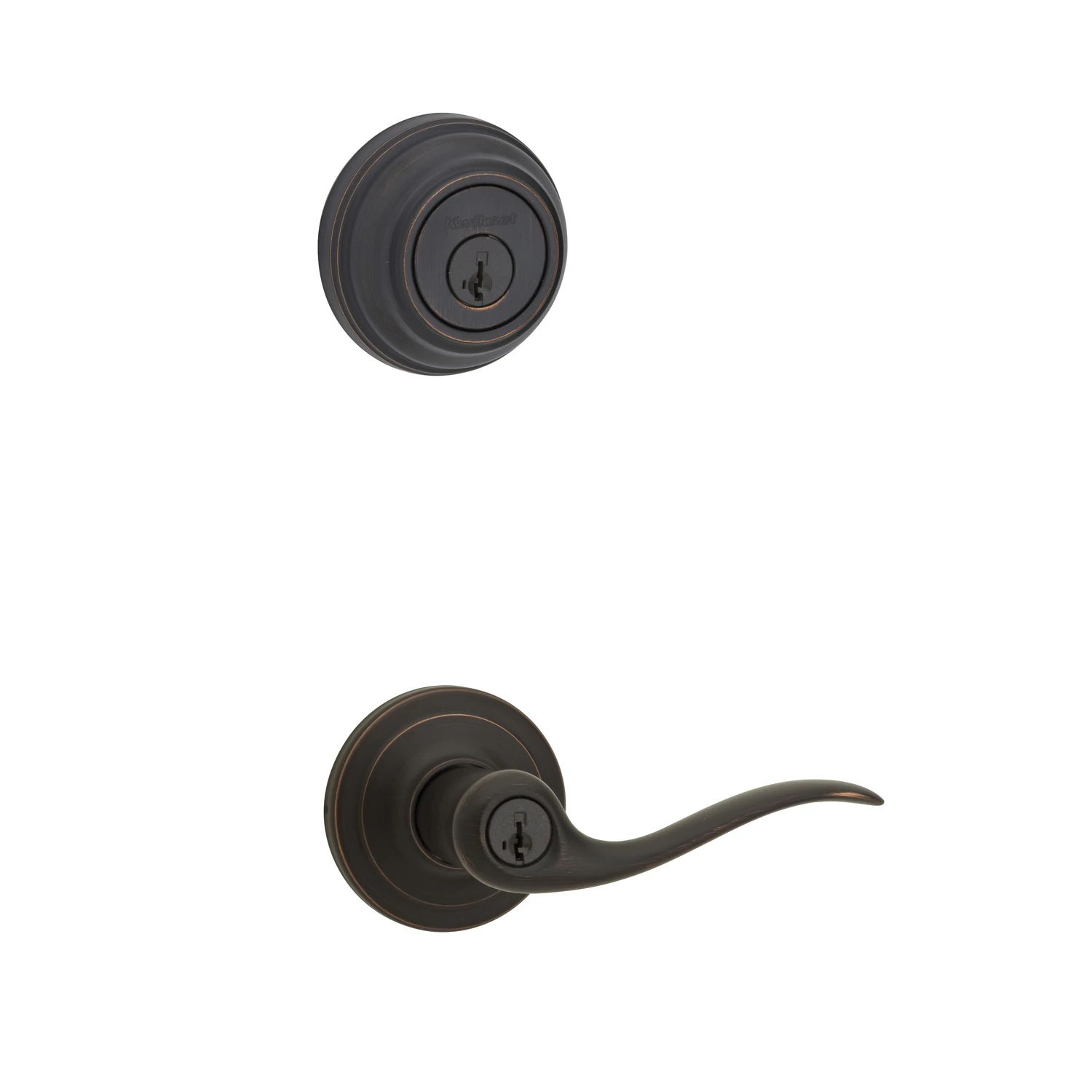 Tustin Entry Lever Lock and Single Cylinder Deadbolt Combo with Smart Key in Venetian Bronze Finish