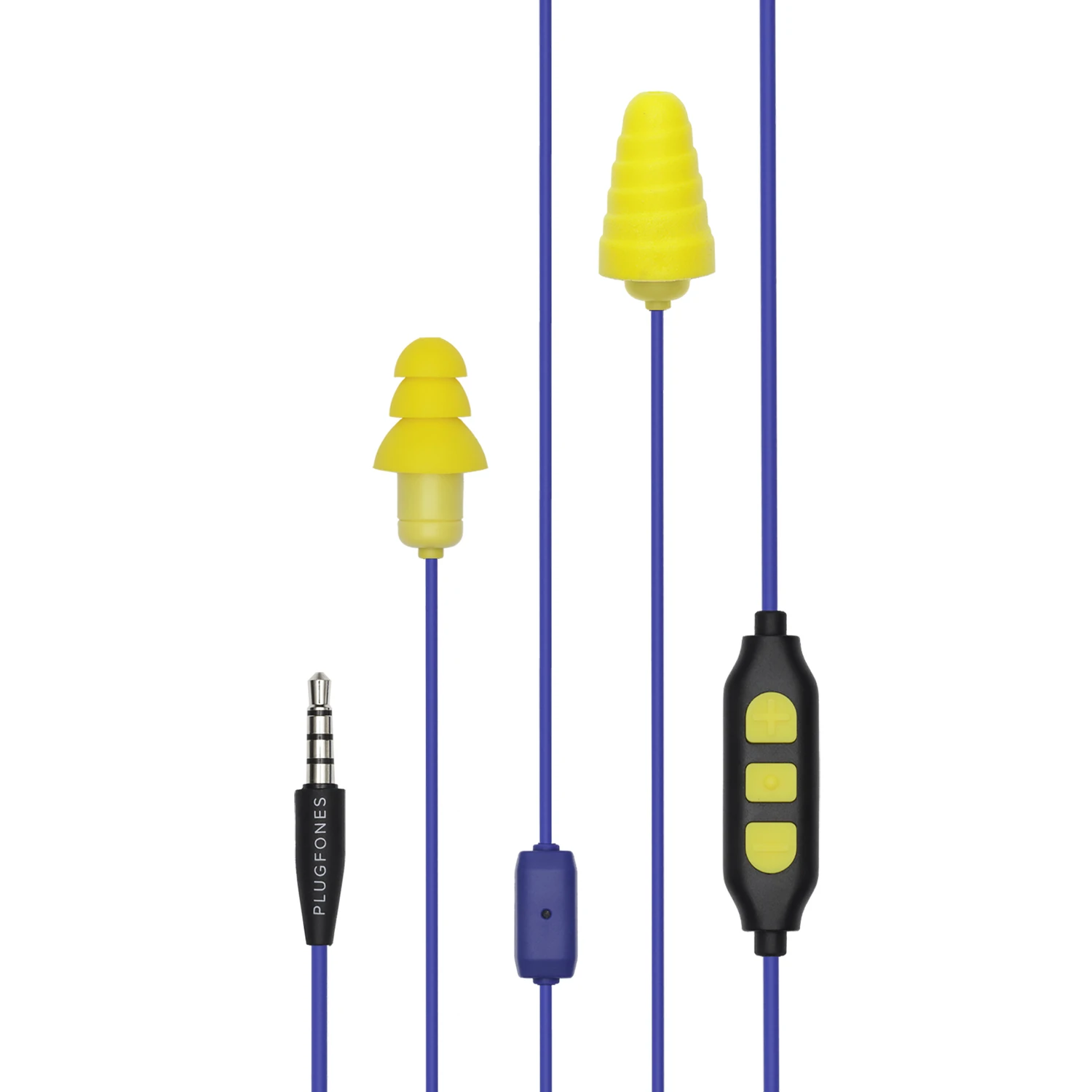Guardian Plus Earplug/earbud Hybrid With Mic, 54 In. Cable Length, Yellow/blue