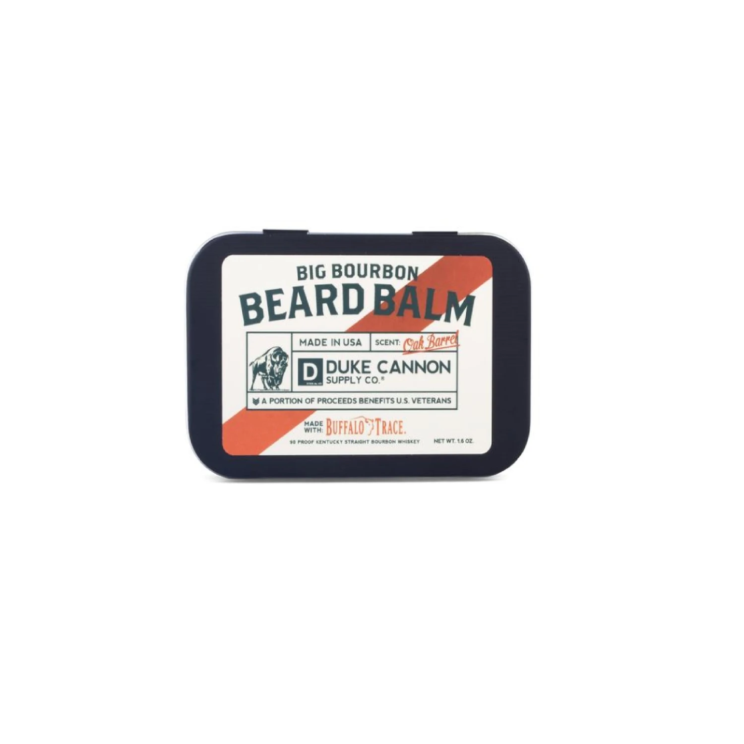 Duke Cannon Supply Co. Big Bourbon Beard Balm with Buffalo Trace Oak Barrel, Made in USA, 1.6 Oz