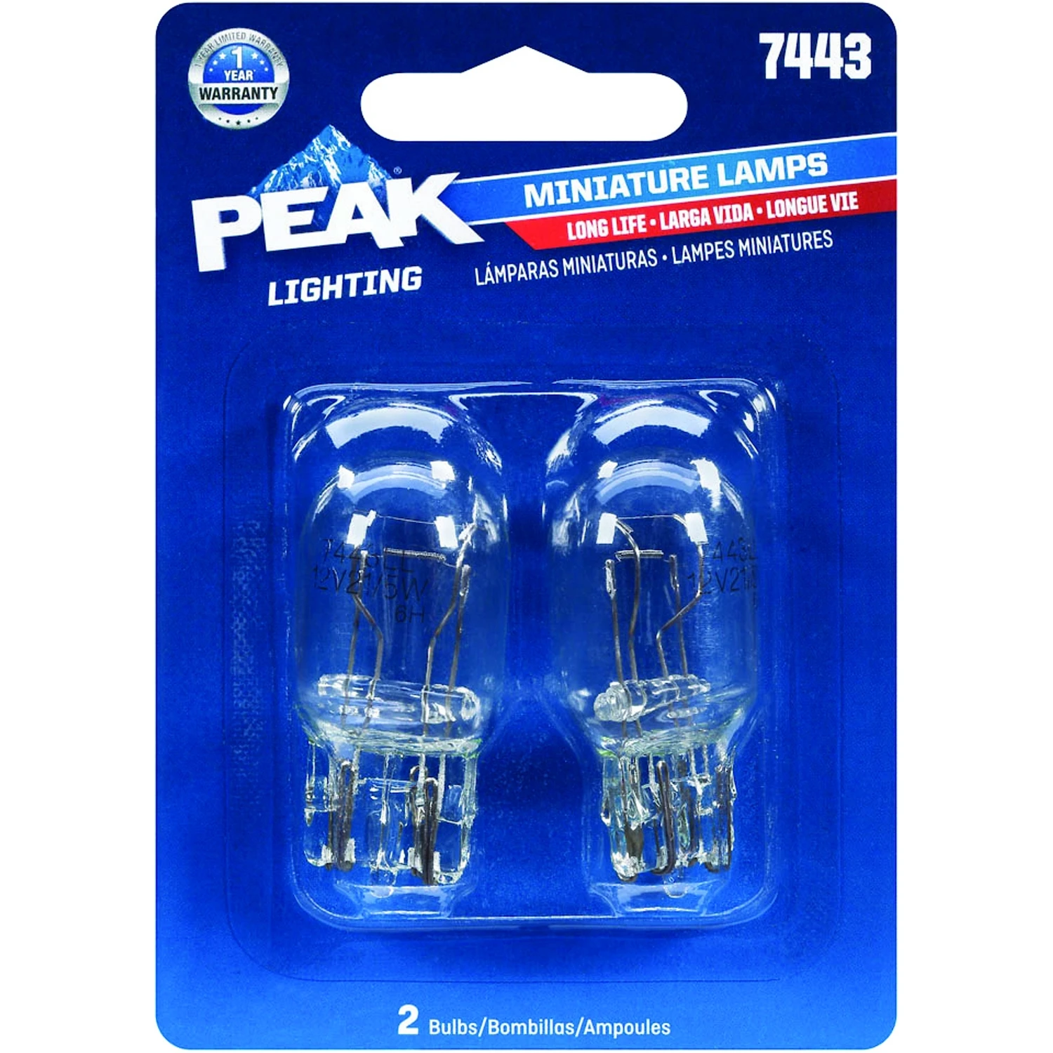 8020233 Miniature 13.5 V S8 Automotive Bulb - 7443 - Pack of 2