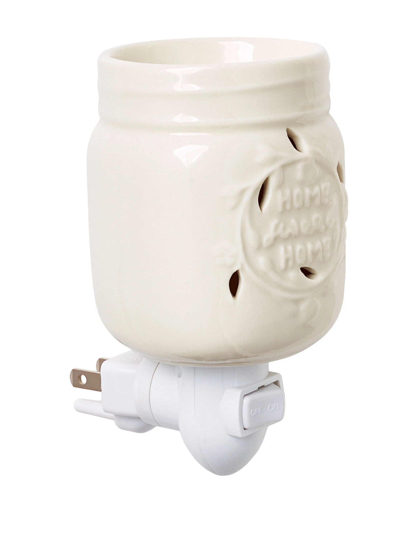 Etc. Mason Jar Pluggable Fragrance Warmer, Model Pimaj, White Ceramic