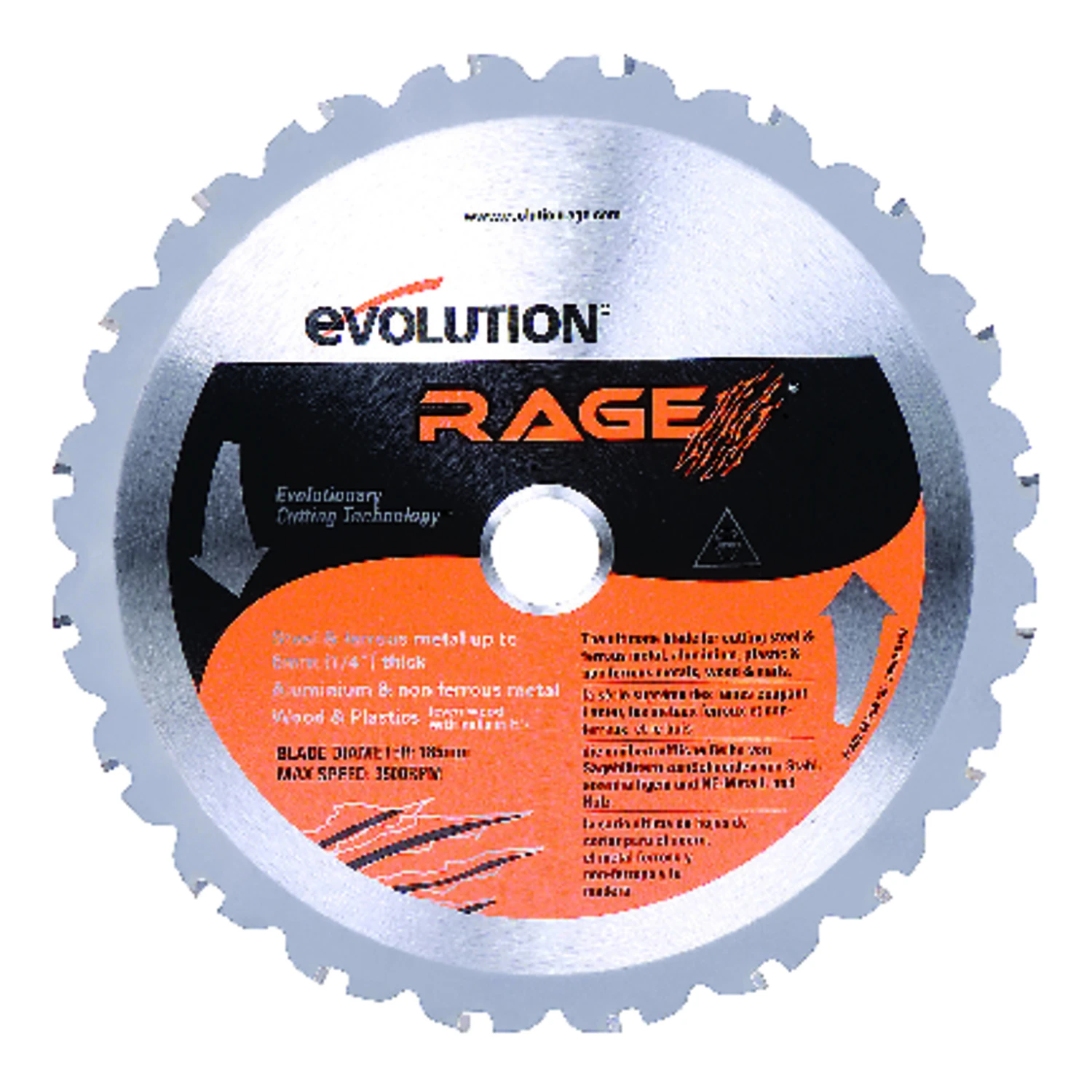 7-1/4 In. Diameter X 20 Mm Rage Carbide Tip Steel Circular Saw Blade 20 Teeth