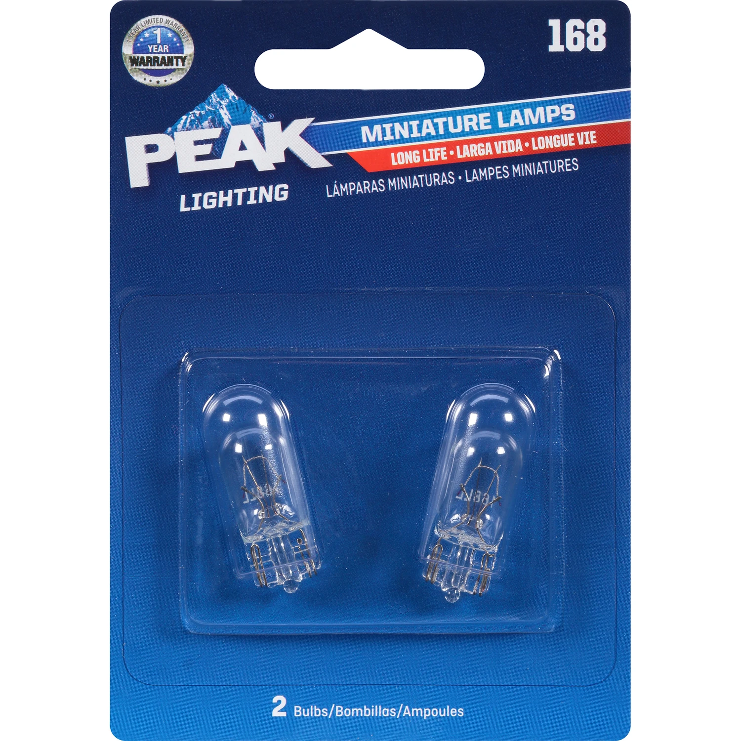 168ll-bpp 14v Mini Incandescent Automotive Bulb (2-pack) - Long Life, Clear
