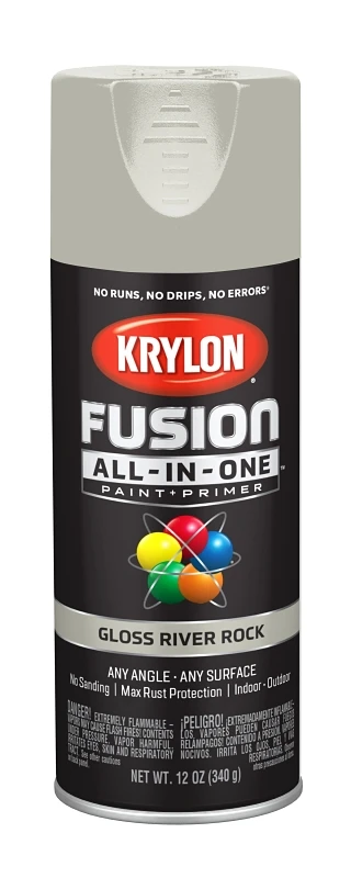 Fusion All-in-one Gloss Spray Paint & Primer, River Rock, 12 Oz.