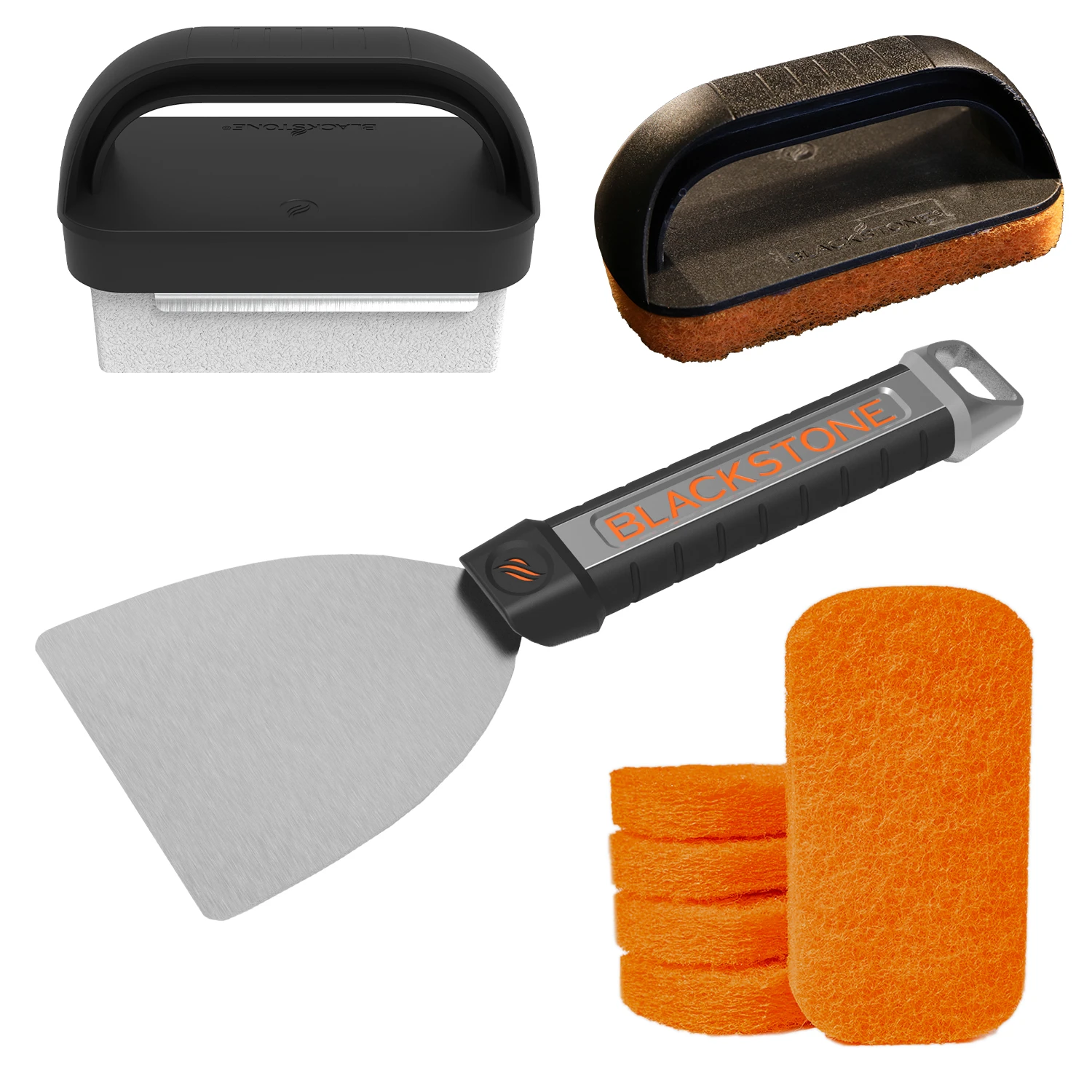 8-piece Griddle Cleaning System With Scraper, Scour Pads, And Cleaning Bricks