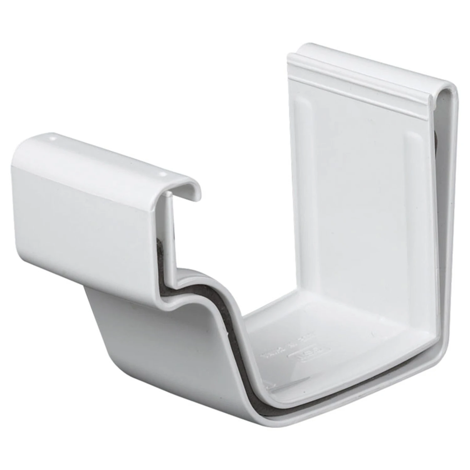 5 In. Traditional K-style White Vinyl Gutter Slip Joint Connector
