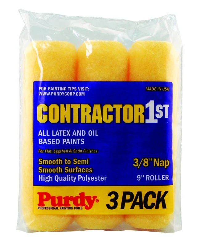 Contractor 1st Paint Roller Covers, 9 x 3/8 In. Nap, 3-Pk.