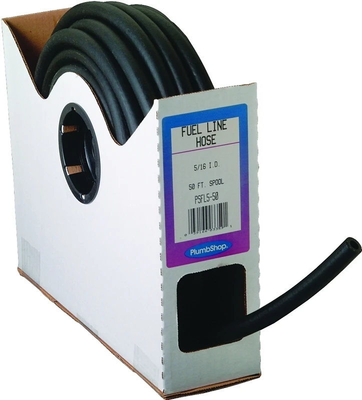 Fuel Line Reinforced Pvc Hose, Black, 5/16 In. Id X 9/16 In. Od X 50 Ft.