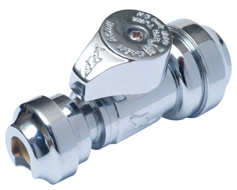 1/2 In. X 1/4 In. Brass Straight Stop Valve - Model 23049-0000lf