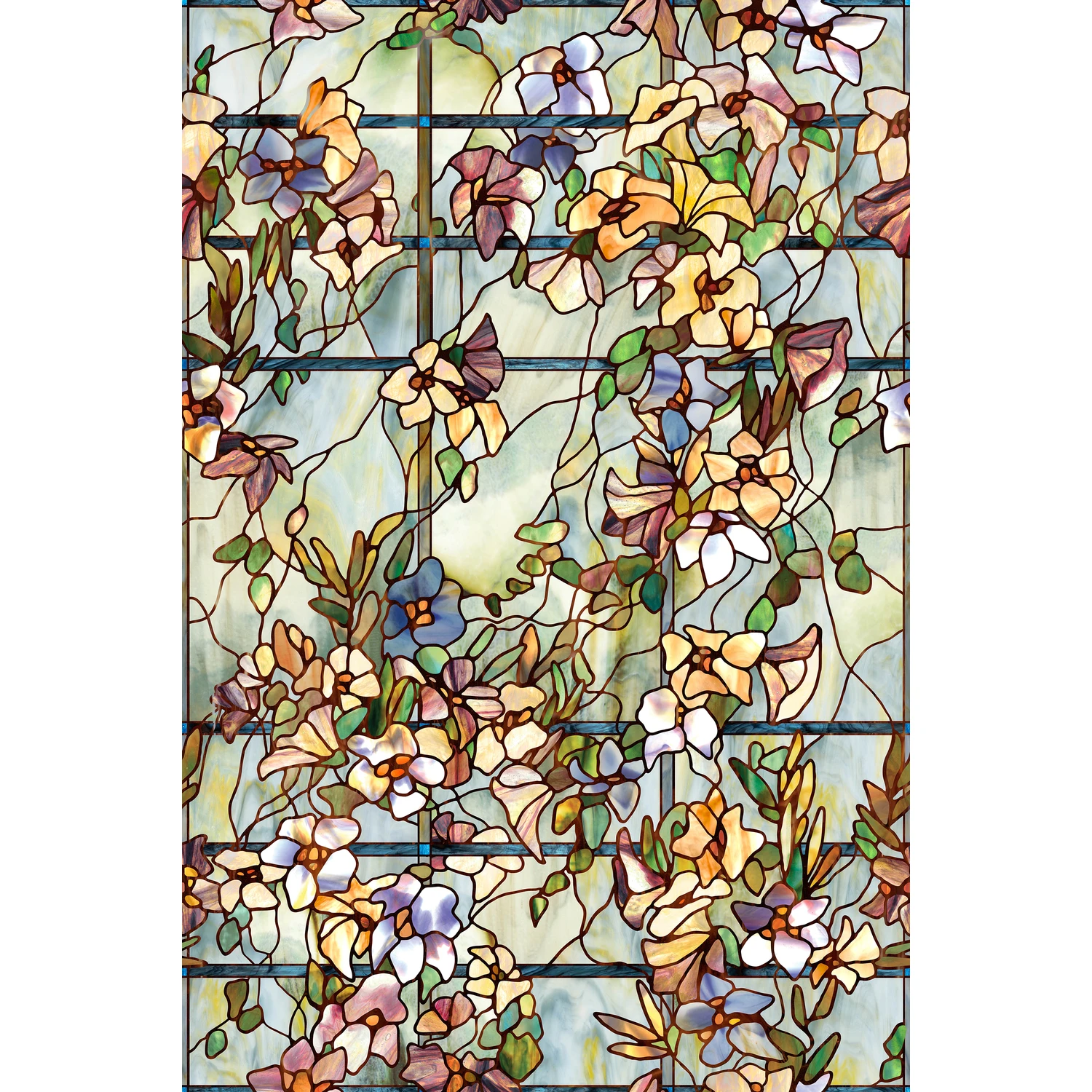 Trellis Pattern Window Film, 24 Inch by 36 Inch, Decorative Privacy Film