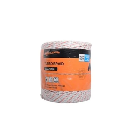 Electric Fence Turbo Equibraid Ultra White 1/16 Inch by 1,312 Feet