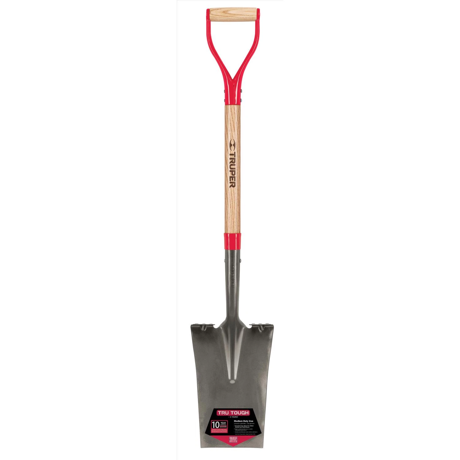Truper Tru Tough 30 In. Wood D-handle Square Point Garden Spade With Steel Blade