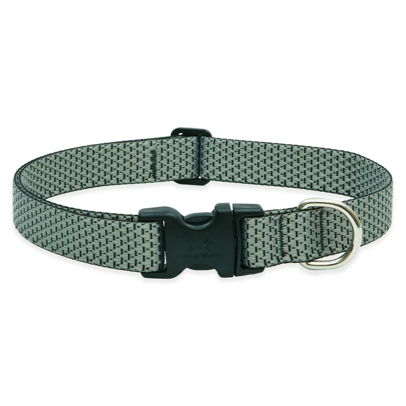 Eco Friendly Adjustable Dog Collar in Granite Color, 1 Inch by 12 to 20 Inches
