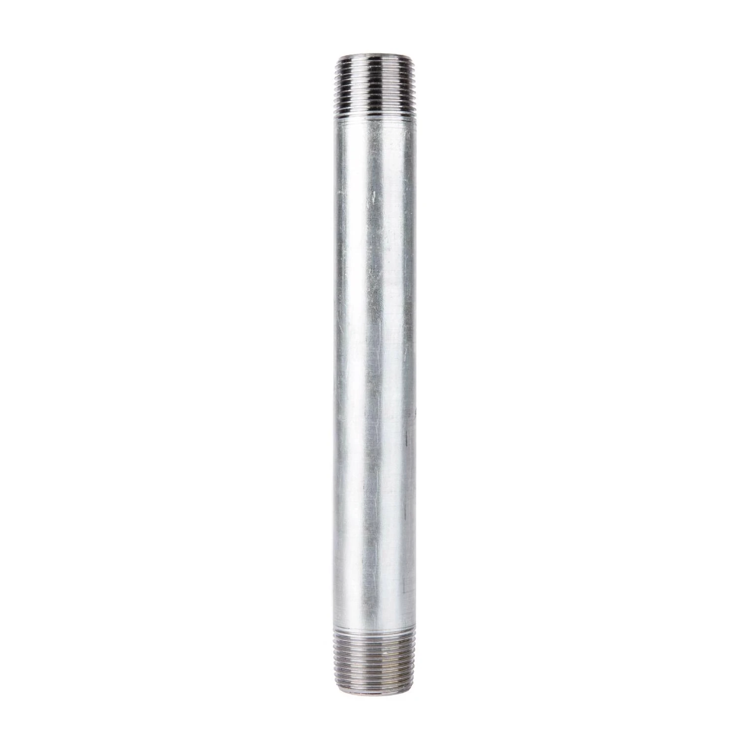 1 and 1 Quarter Inch by 10 Inch Galvanized Steel Pipe Nipple